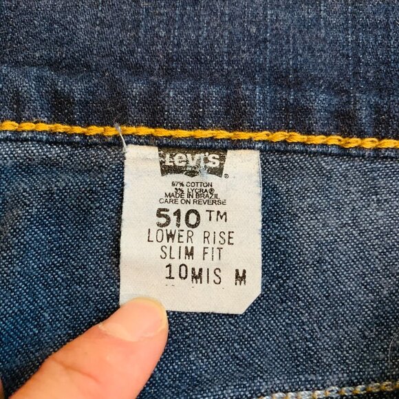 VINTAGE LEVIS 510'S SLIM FIT LOWER RISE JEANS Size 10 - Picture 10 of 16
